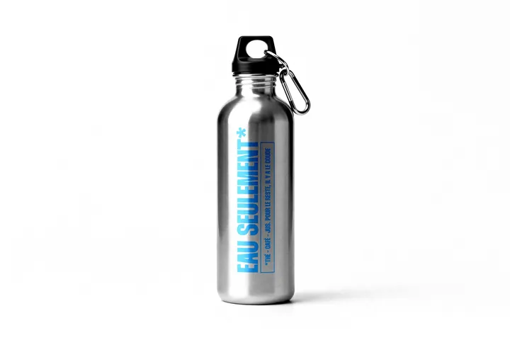 Mise en situation : la gourde « Eau seulement ».